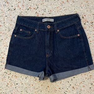 Ann Taylor Women's Deep Indigo Jean Shorts Mom Jeans